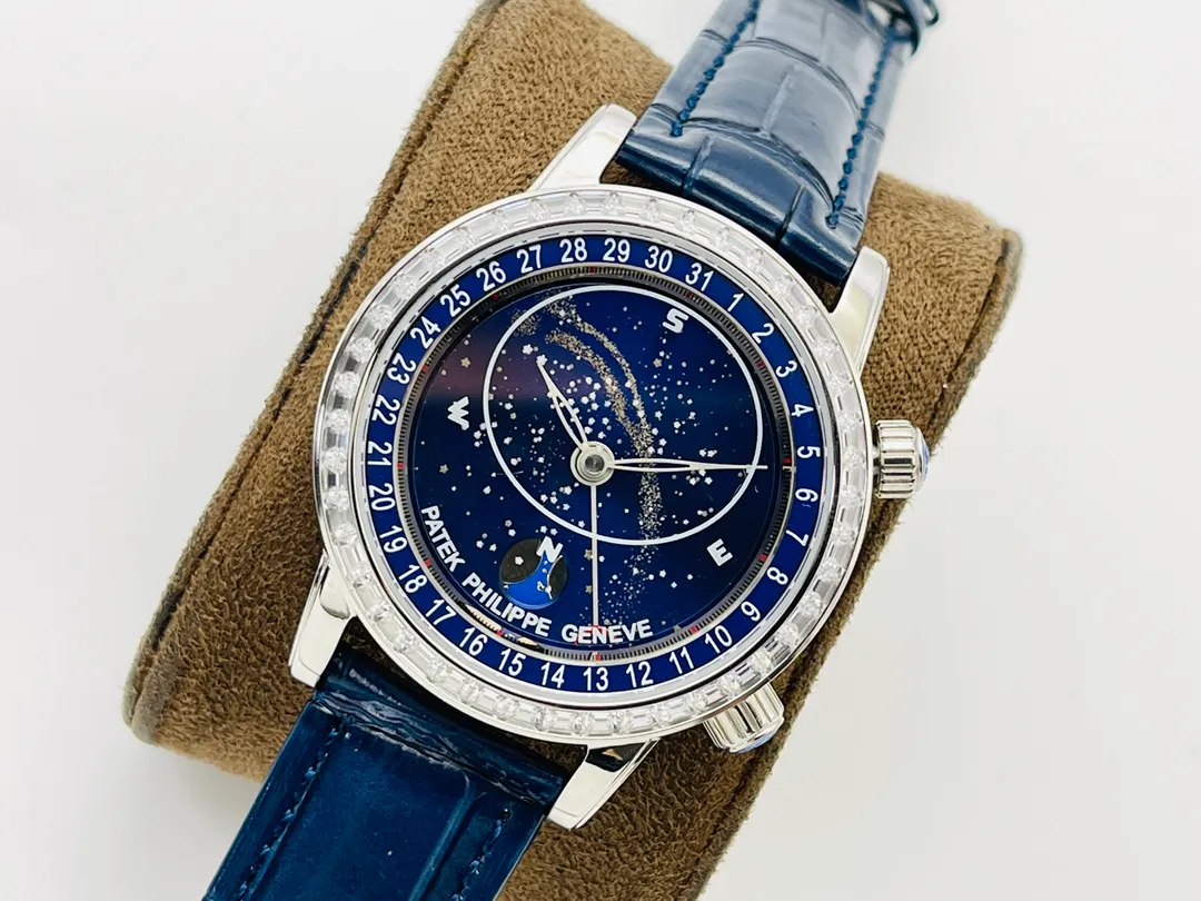 【Top Replica】💰5300! [PFF Factory2021 new masterpiece] V8 upgraded version, the highest version on the market, functions the same as the original Patek Philippe Starry Sky upgraded ultimate version! Upgrade details: 1⃣️PP Baida has achieved the function of automatically transferring with the genuine Gypsophila! 2⃣️The arrangement of the upgraded calendar is in the same order as the original one! 3⃣️Diameter 42mm, thickness 11mm! 4⃣️The biggest highlight: The moon in the Patek Philippe starry sky will change according to the change of the moon in the sky! Move it to the watch according to the full moon and waning moon in the sky (the first month of the lunar month is full and the fifteenth day of the lunar month is full)! PFF Factory's ingenious work is worth owning! Welcome friends from all walks of life to taste it!